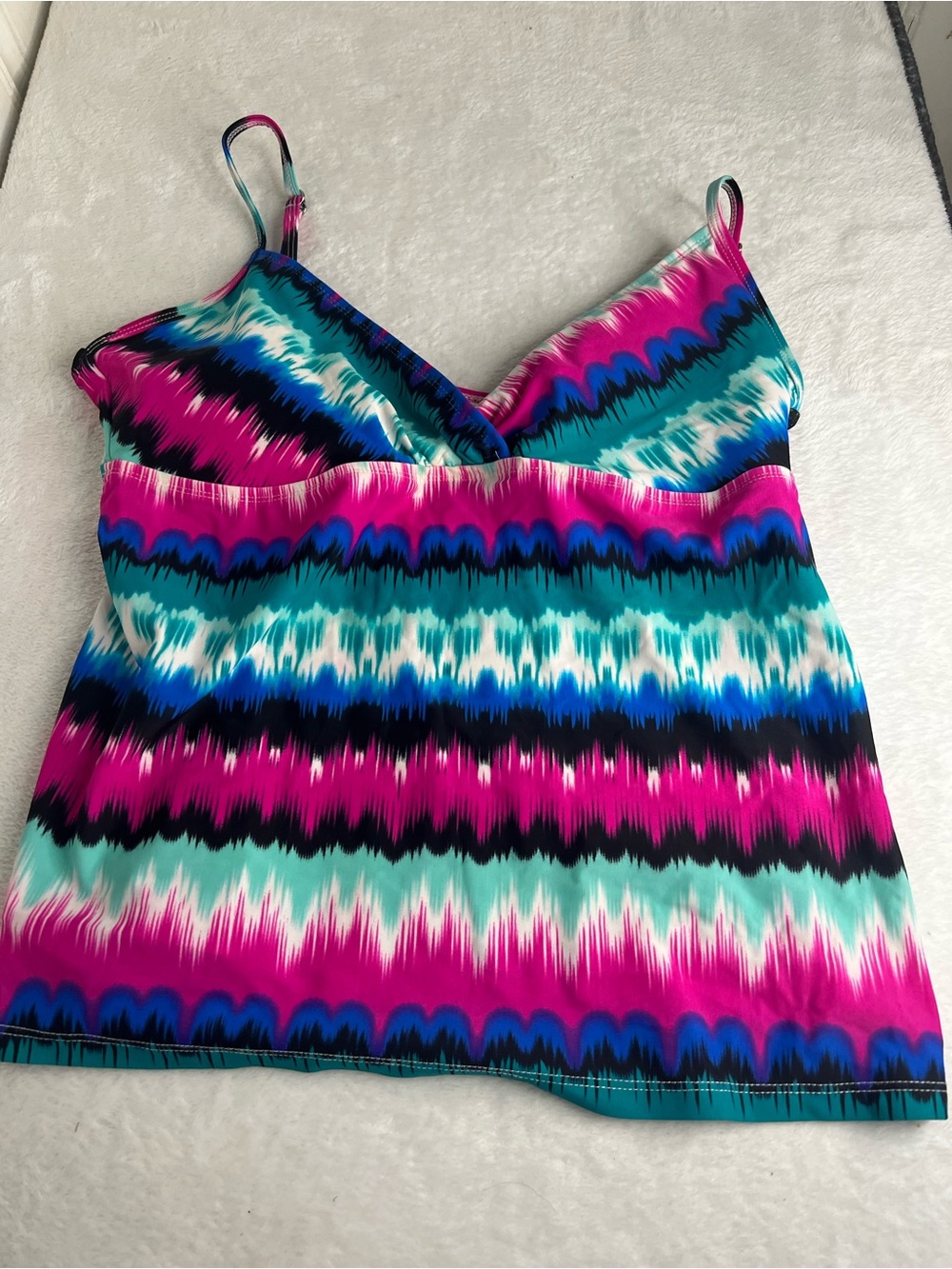 Catalina Fuchsia Teal Blue Wave-Print Swim Sarong Top